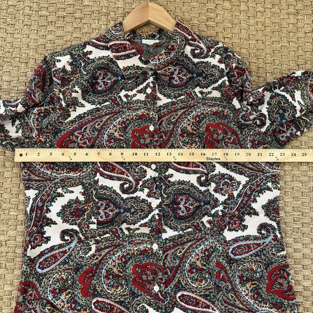 Talbots Paisley Long Sleeve Button Up Woman’s Top Size XL - Picture 9 of 10